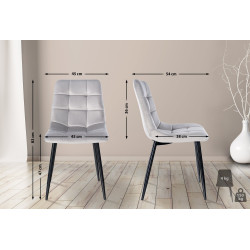 Lot de 2 chaises de salle à manger en velours Tilde