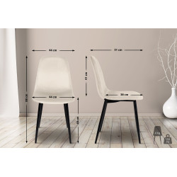 Chaise de salle à manger en velours Napier