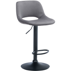 Tabouret de bar Camden en velours noir et gris foncé