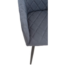 Lot de 2 chaises de salle à manger en tissu Shila