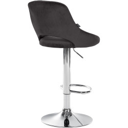 Tabouret de bar Milet velours chrome noir