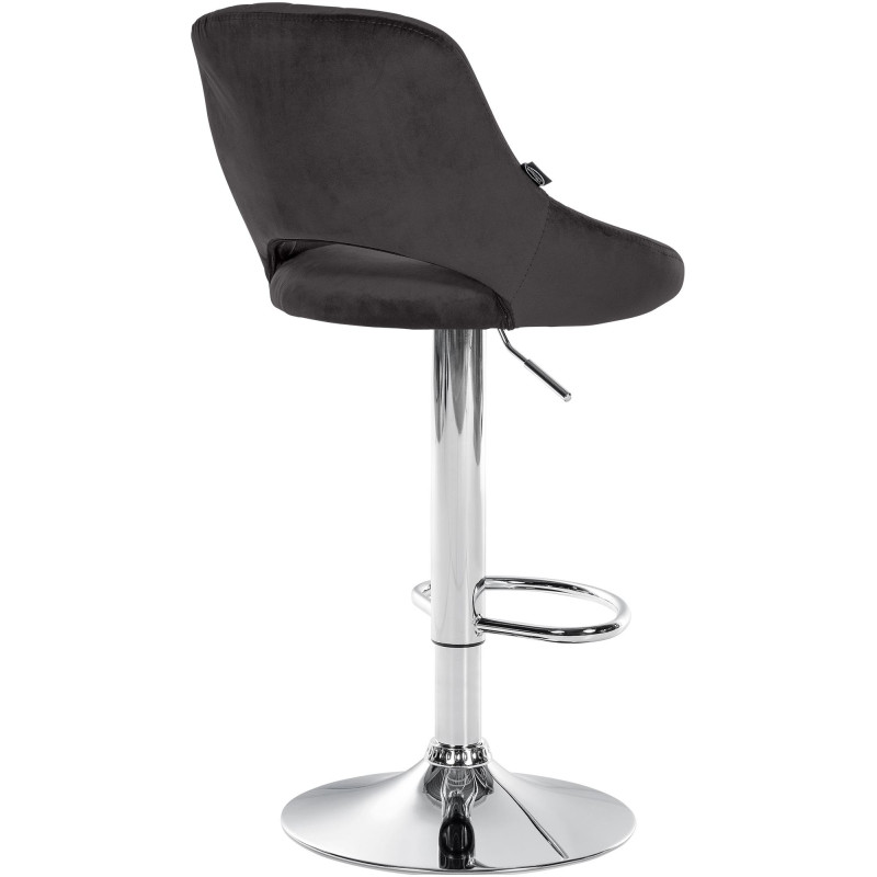 Tabouret de bar Milet velours chrome noir