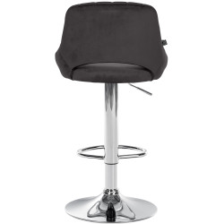Tabouret de bar Milet velours chrome noir