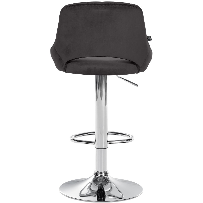 Tabouret de bar Milet velours chrome noir