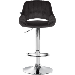 Tabouret de bar Milet velours chrome noir