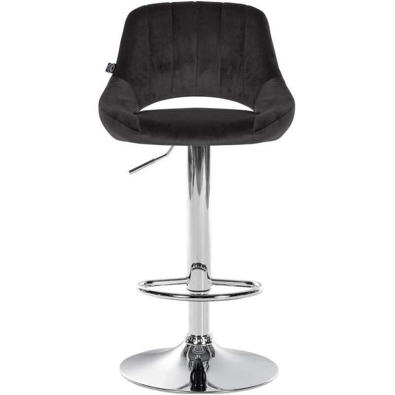 Tabouret de bar Milet velours chrome noir
