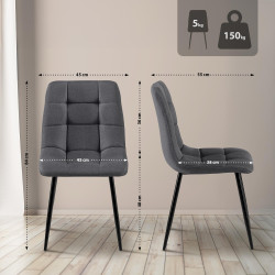 Chaise de salle à manger en tissu Antibes