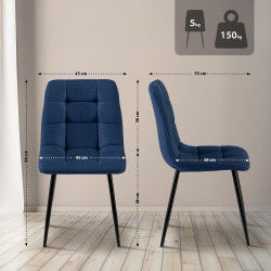 Chaise de salle à manger en tissu Antibes