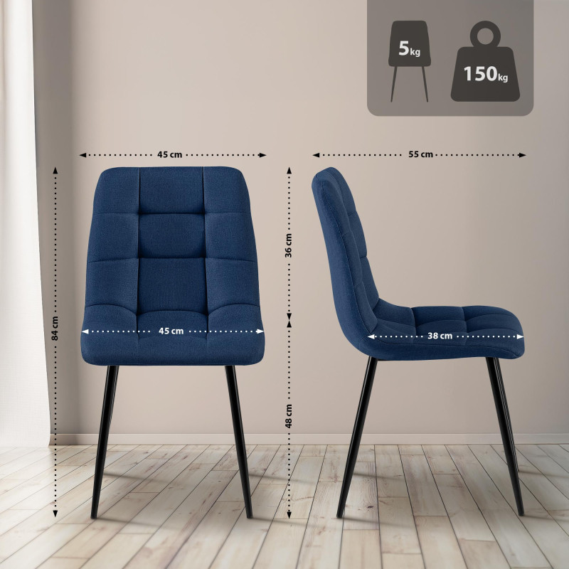 Chaise de salle à manger en tissu Antibes