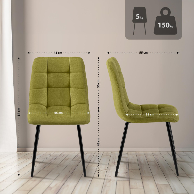 Chaise de salle à manger en tissu Antibes