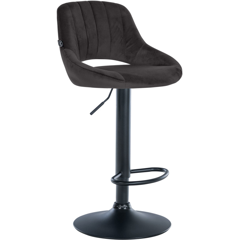 Tabouret de bar Milet velours noir