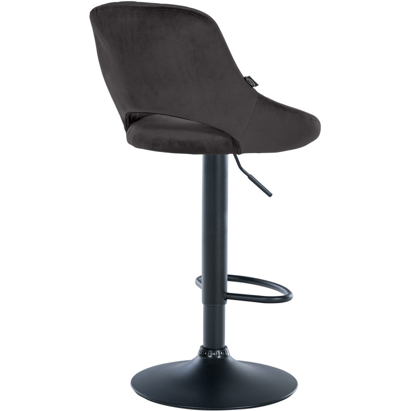Tabouret de bar Milet velours noir