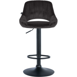 Tabouret de bar Milet velours noir