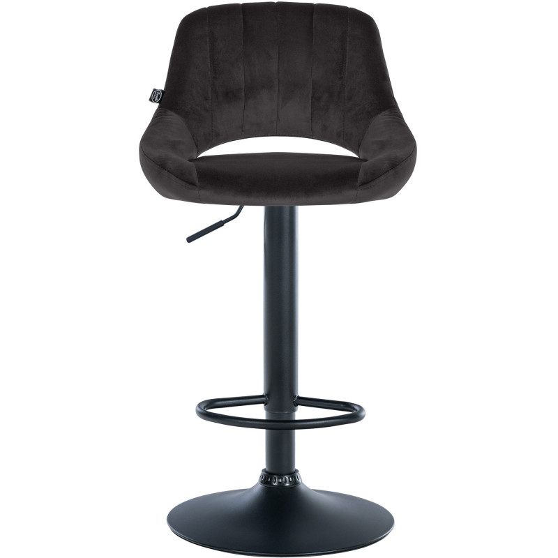 Tabouret de bar Milet velours noir