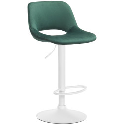 Tabouret de bar en velours Camden blanc vert