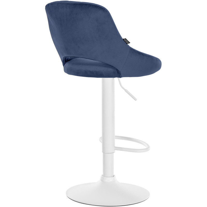 Tabouret de bar Milet velours bleu