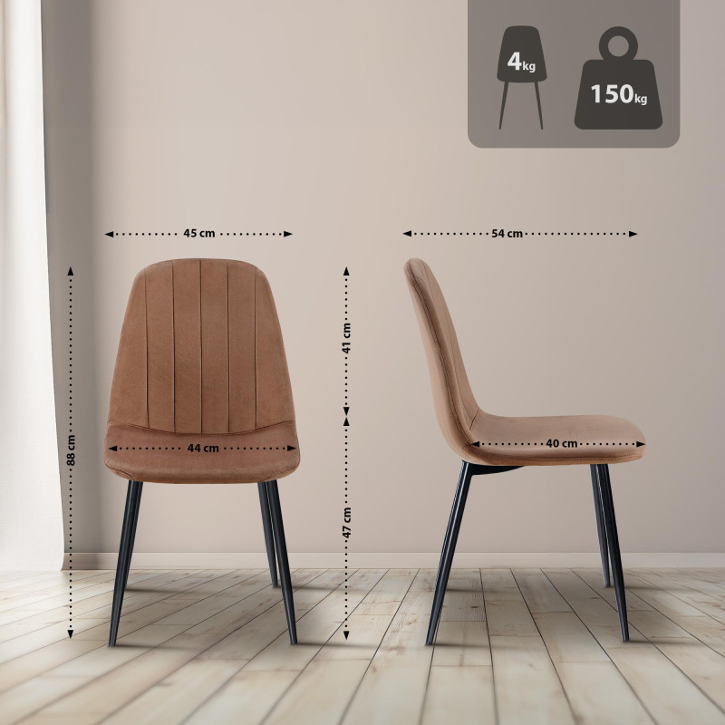 Chaise de salle à manger en velours Baxter