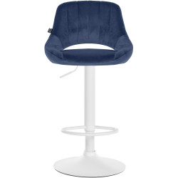 Tabouret de bar Milet velours bleu