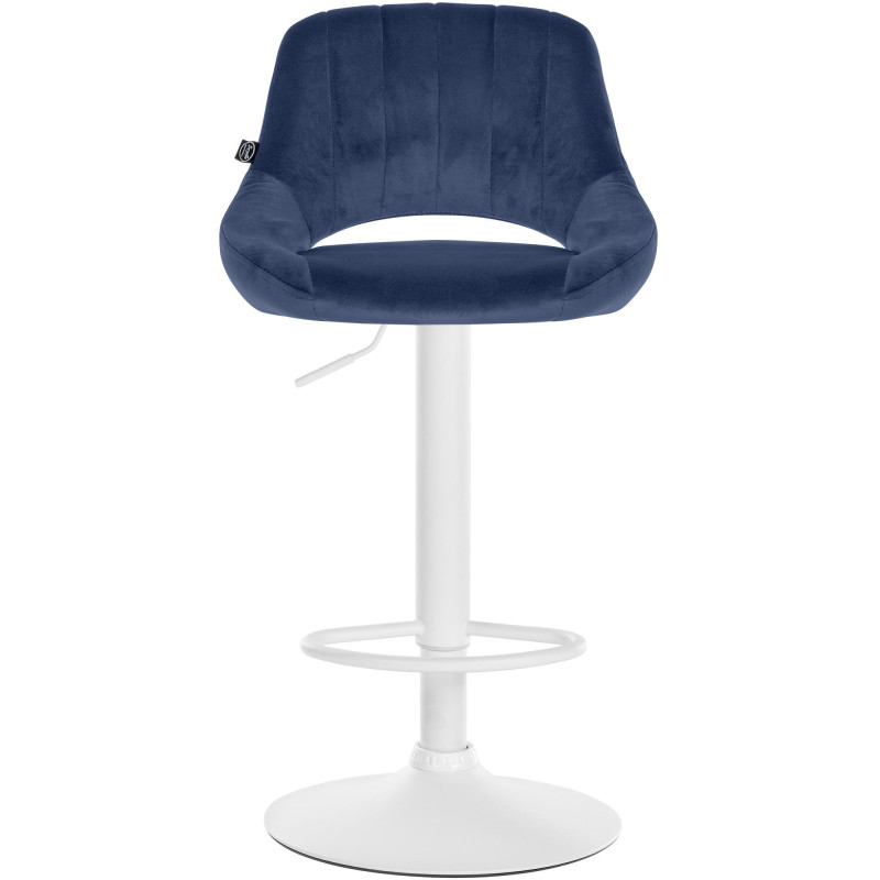Tabouret de bar Milet velours bleu