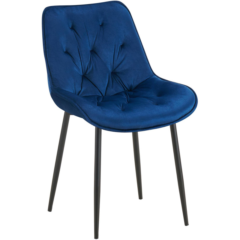 Chaise de salle à manger en velours Wallace