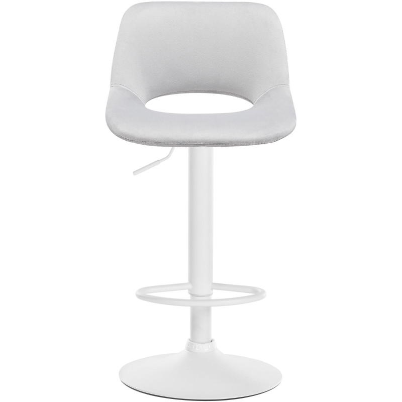 Tabouret de bar Camden en velours blanc gris clair