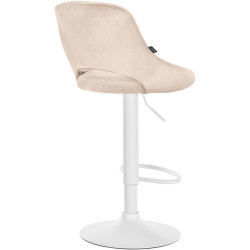 Tabouret de bar Milet velours crème