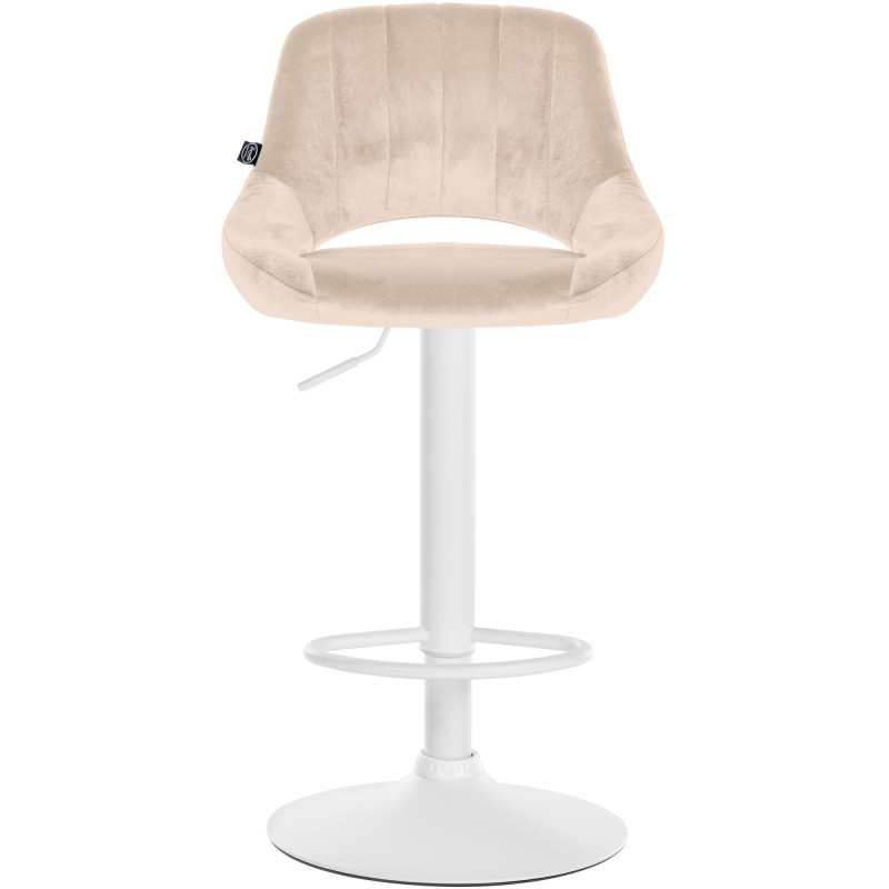 Tabouret de bar Milet velours crème