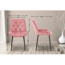Chaise de salle à manger en velours Wallace