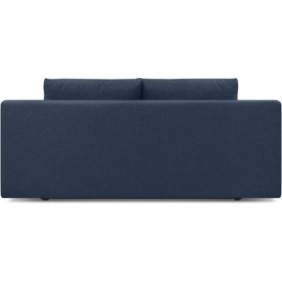 Banquette convertible 3 places MIKA - Tissu bleu foncé - Coffre de rangement - L 192 x H 84 x P 93 cm