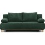 Banquette convertible 3 places MIKA - Velours cÙtelé Vert foret - Coffre de rangement - L 192 x H 84 x P 93 cm