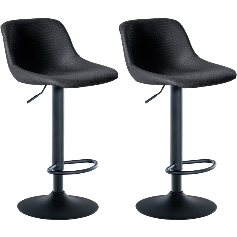 Lot de 2 tabourets de bar Loft simili cuir noir