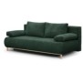 Banquette convertible 3 places MIKA - Velours cÙtelé Vert foret - Coffre de rangement - L 192 x H 84 x P 93 cm