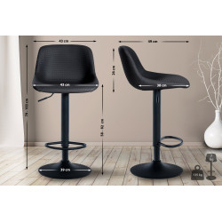 Lot de 2 tabourets de bar Loft simili cuir noir