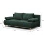 Banquette convertible 3 places MIKA - Velours cÙtelé Vert foret - Coffre de rangement - L 192 x H 84 x P 93 cm