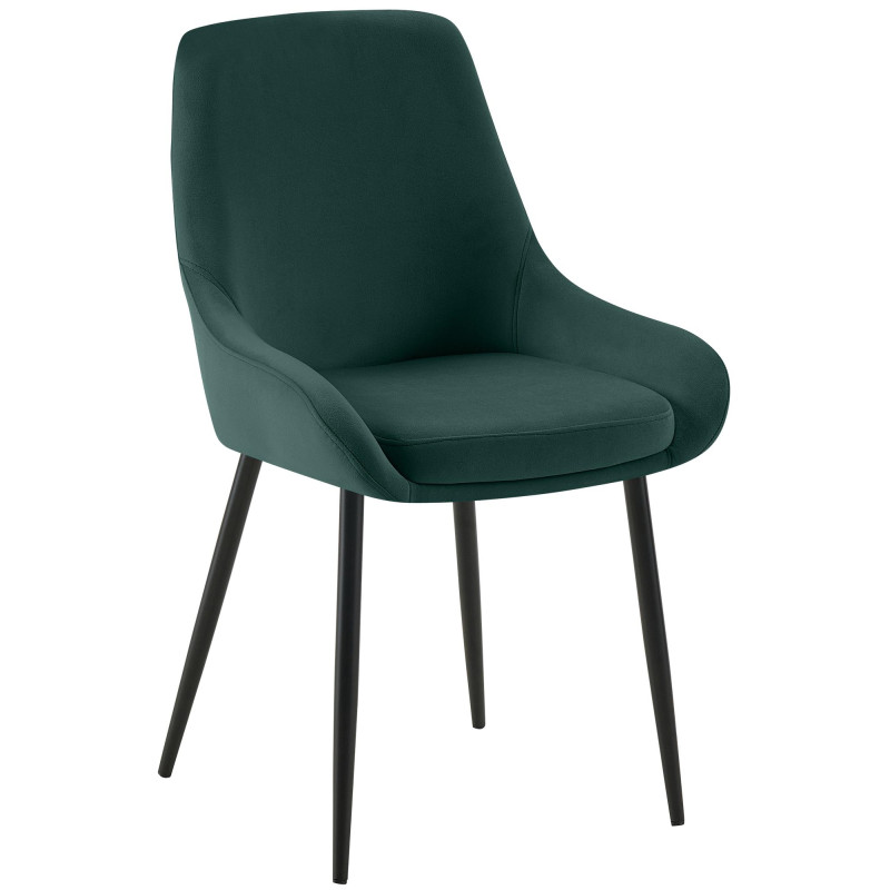 Chaise de salle à manger Elmira en velours noir