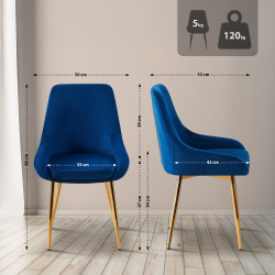 Chaise de salle à manger Elmira en velours doré