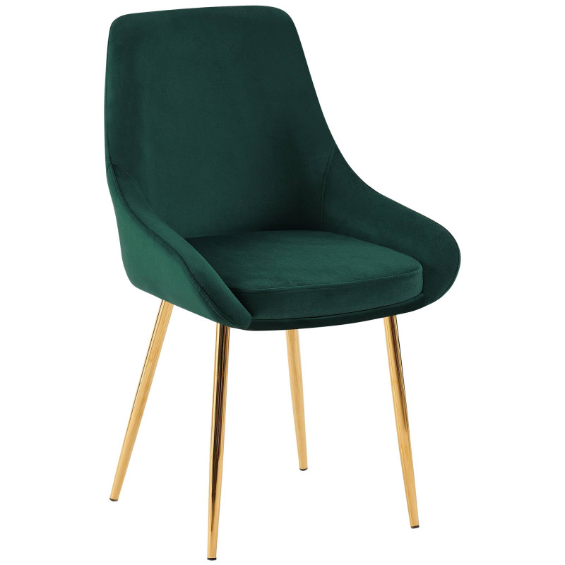 Chaise de salle à manger Elmira en velours doré