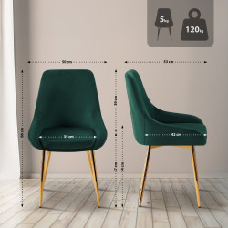 Chaise de salle à manger Elmira en velours doré