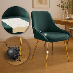 Chaise de salle à manger Elmira en velours doré