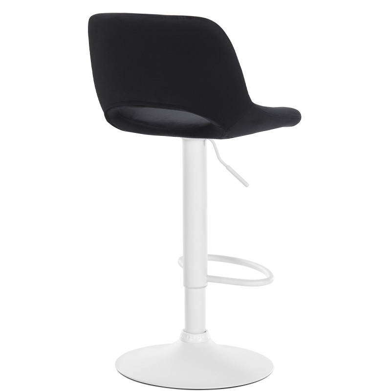 Tabouret de bar Camden en velours blanc noir