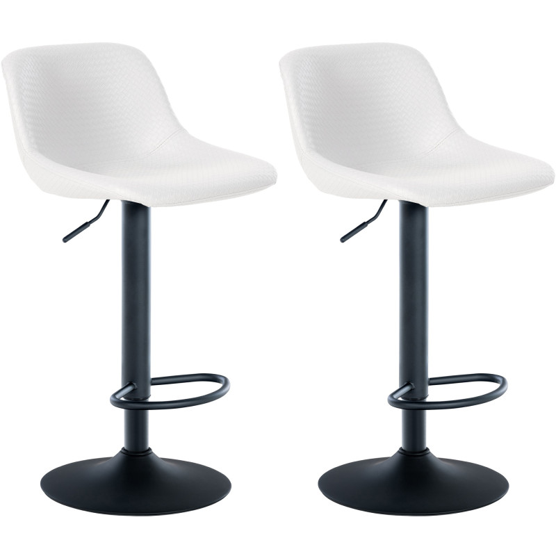 Lot de 2 tabourets de bar Loft simili cuir blanc
