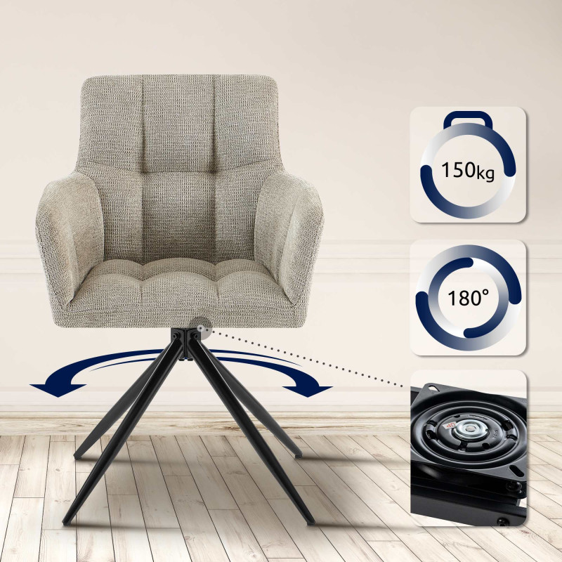 Chaise de salle à manger en tissu Jonah