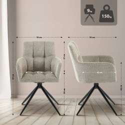 Chaise de salle à manger en tissu Jonah