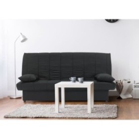 Banquette clic clac 3 places - Tissu noir -  Style Contemporain - L 190 x P92 cm - MILA