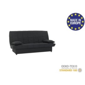 Banquette clic clac 3 places - Tissu noir -  Style Contemporain - L 190 x P92 cm - MILA