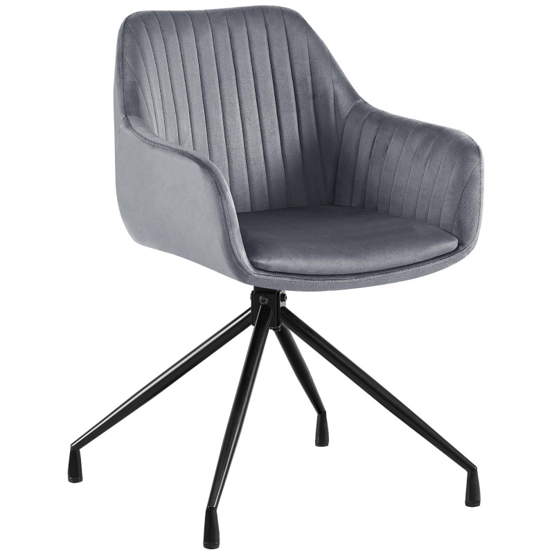 Chaise de salle à manger en velours Welby