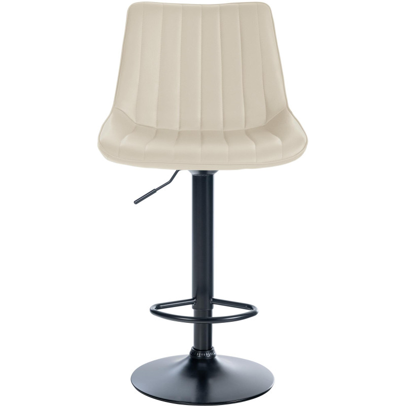 Set di 2 sgabelli da bar Toni in similpelle nera e crema