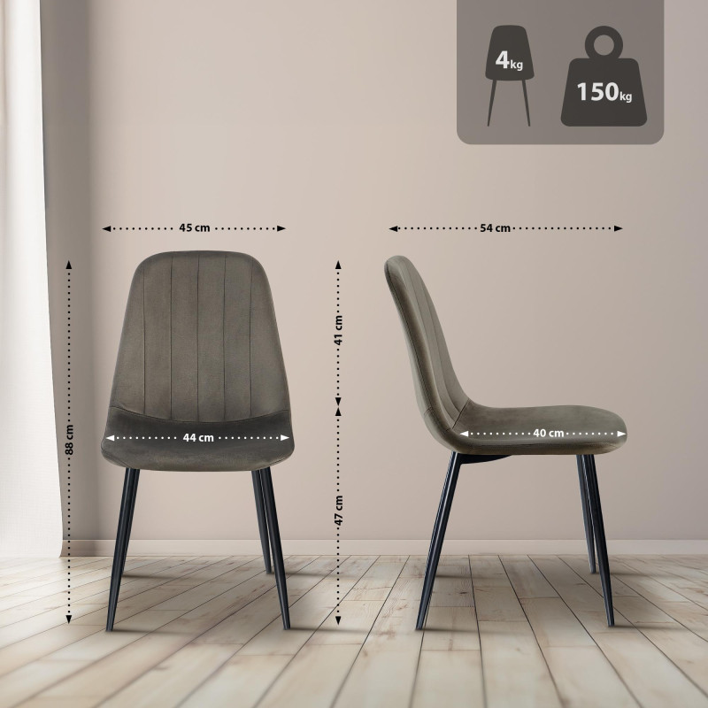 Chaise de salle à manger en velours Baxter