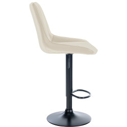 Lot de 2 tabourets de bar Toni simili cuir noir crème