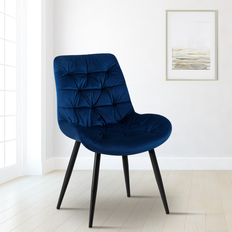 Chaise de salle à manger en velours Rossford